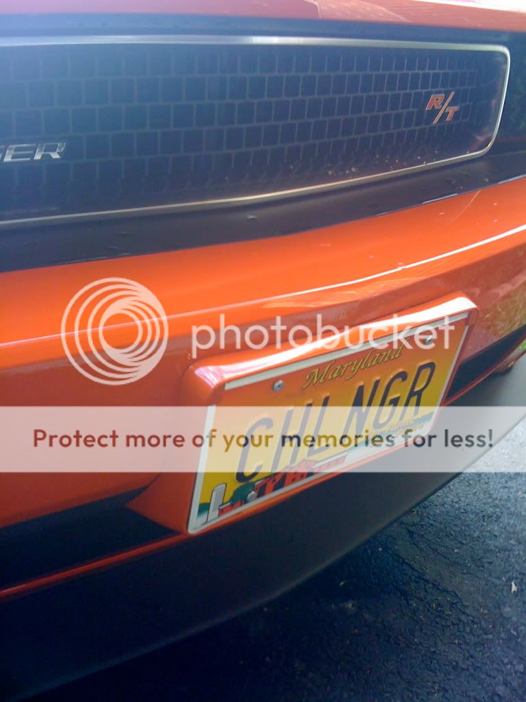 Best I could do to hide my front license plate! Dodge Challenger Forum