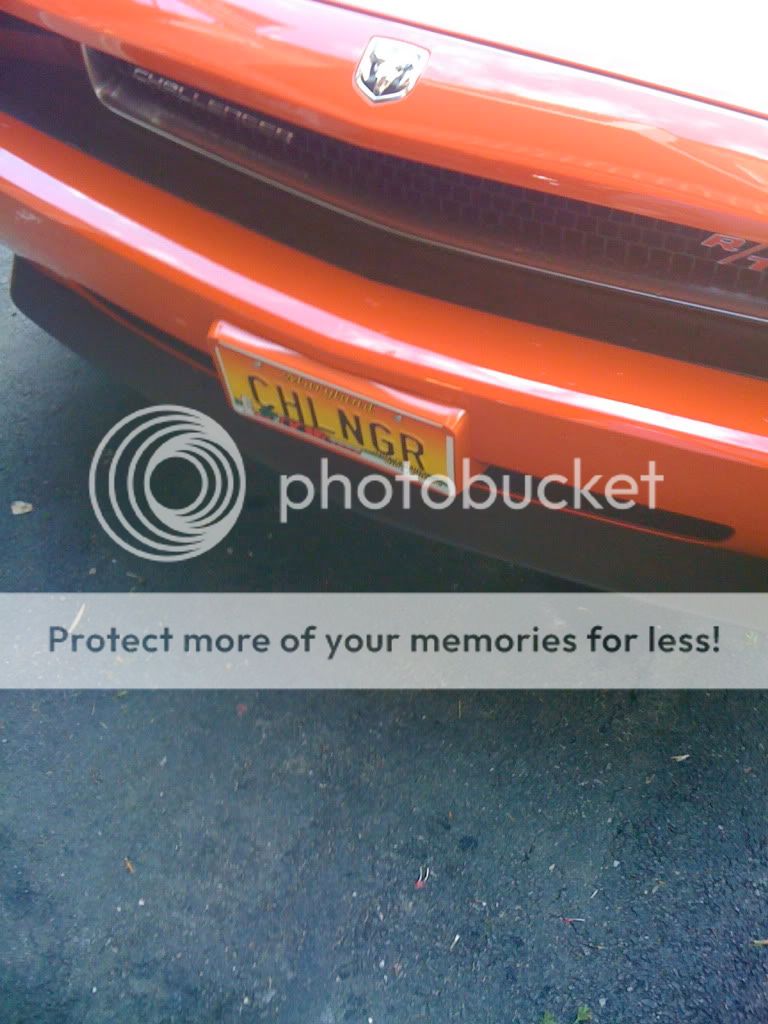 Best I could do to hide my front license plate! Dodge Challenger Forum