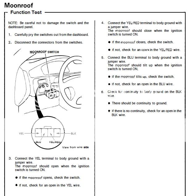 Electrical Problems Tach, speedo, and moonroof Honda
