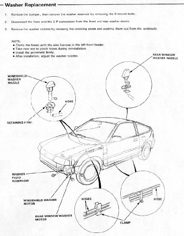 removing windshield washer pump and resevoir? Honda