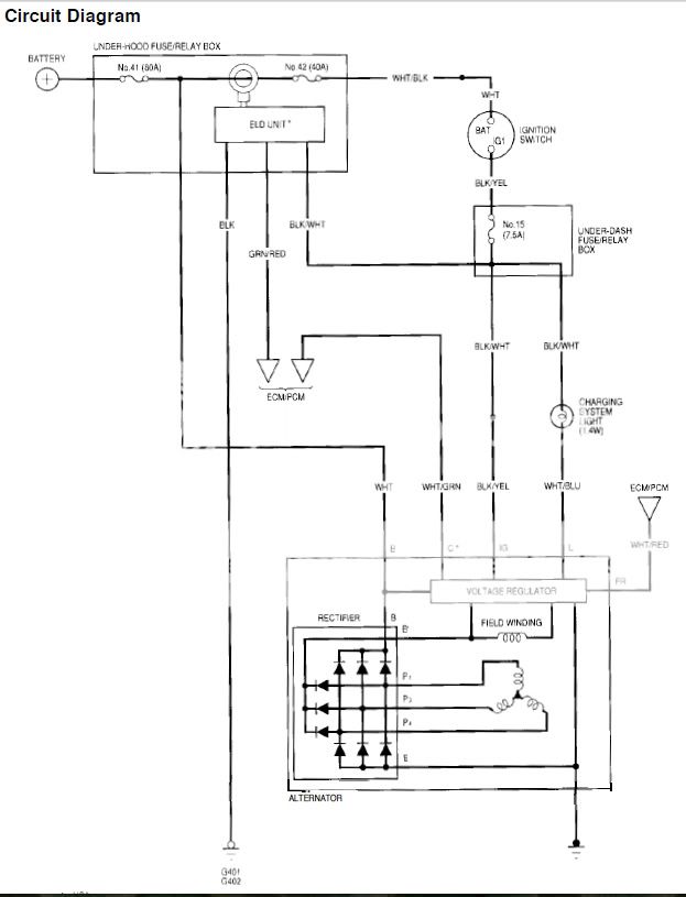99 DX/D16Z6 swap Alternator is not charging HondaTech Honda